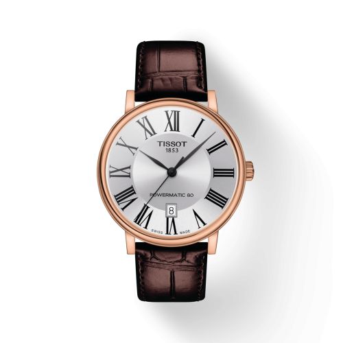 Tissot Carson Premium Powermatic 80 Rose Gold PVD / Silver / Strap